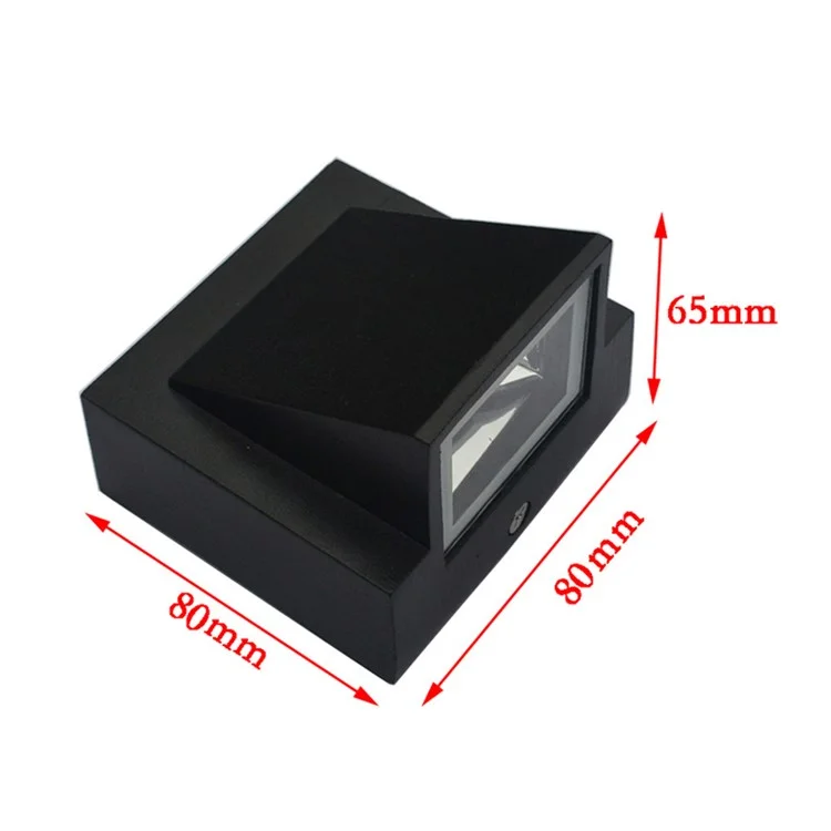 JIAWEN Single Head 3W COB LED Outdoor Waterproof IP65 Wall Light (AC 85-265V) - White Light / Black Shell
