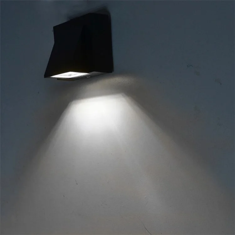 JIAWEN Single Head 3W COB LED Outdoor Waterproof IP65 Wall Light (AC 85-265V) - White Light / Black Shell