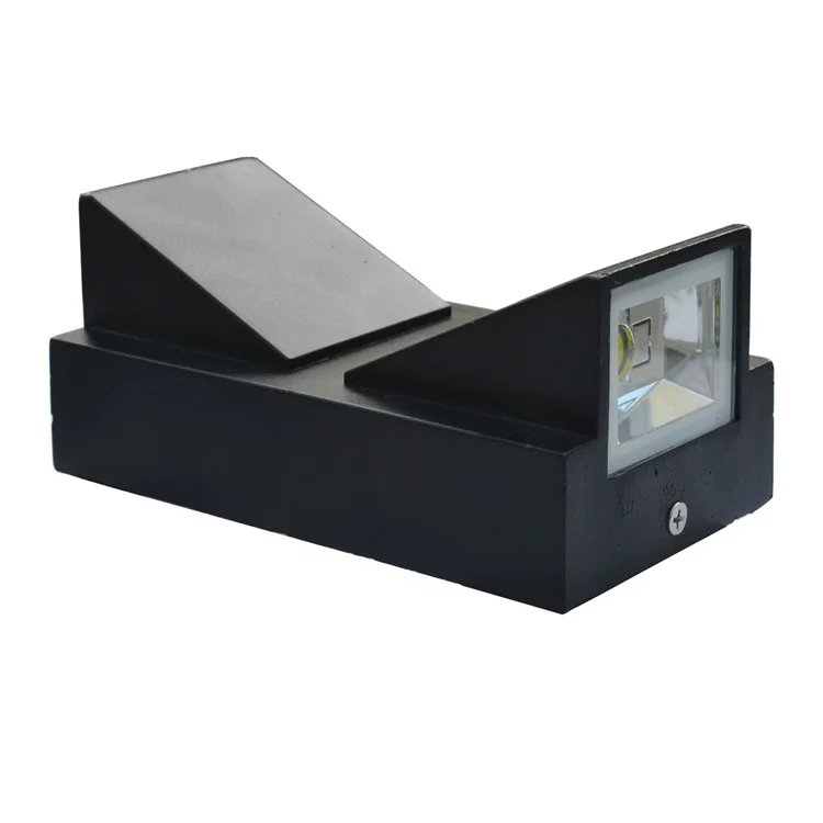 JIAWEN 2 x 5W COB LED Outdoor Waterproof IP65 K Shape Dual Emitters Wall Light (AC 85-265V) - White Light / Black Shell