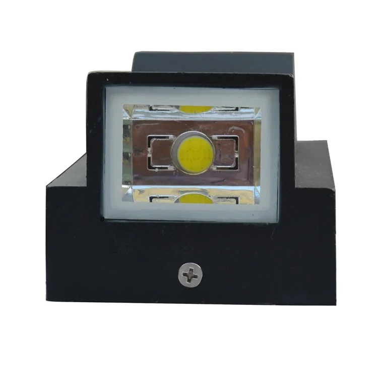 JIAWEN 2 x 5W COB LED Outdoor Waterproof IP65 K Shape Dual Emitters Wall Light (AC 85-265V) - White Light / Black Shell