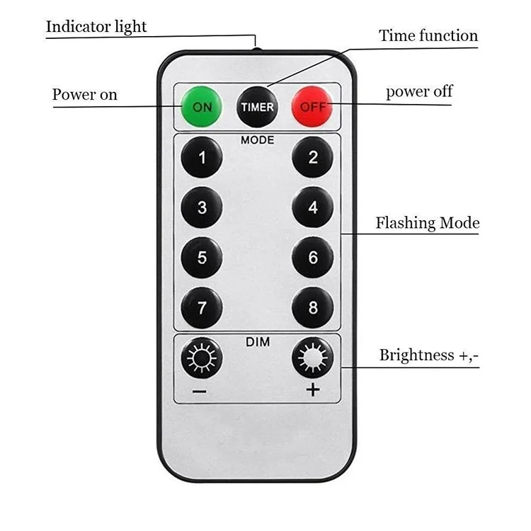 5 Metros 40 Luzes de Corda de Clipe de Foto LED Com Controle Remoto 8 Modos Choice Battery Operated Photo Clips - Branco Quente