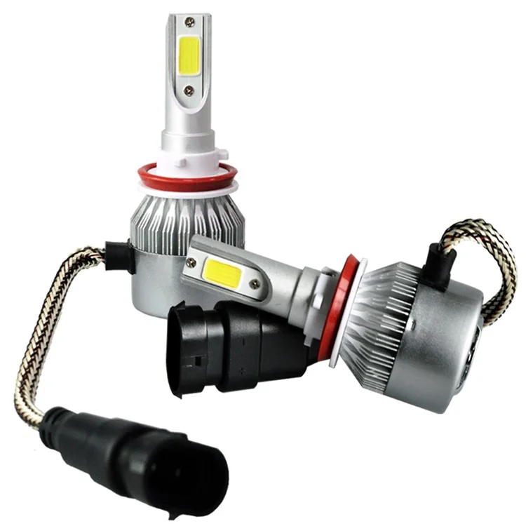 One Pair H8/H9/H11 C9H11 72W 7200LM 6000K Cool White LED Car Headlight