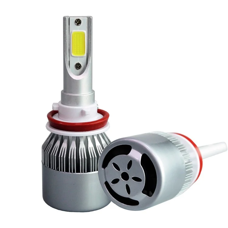One Pair H8/H9/H11 C9H11 72W 7200LM 6000K Cool White LED Car Headlight
