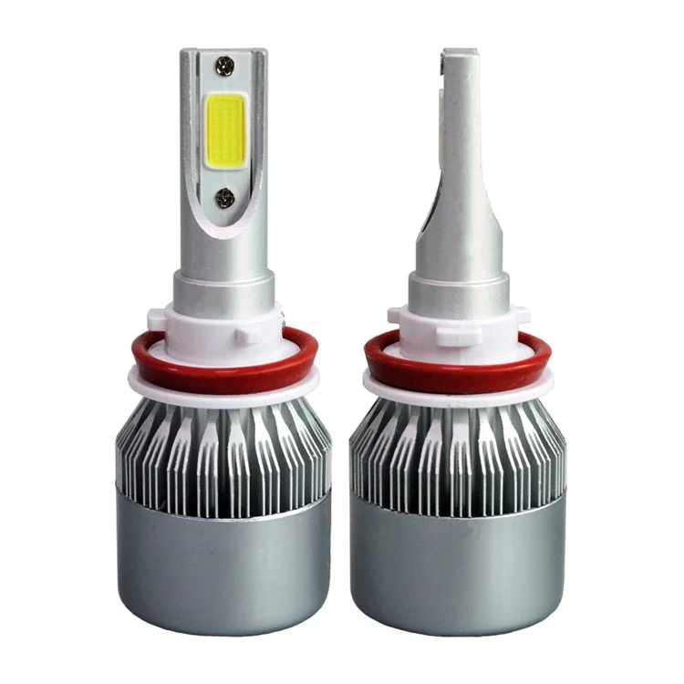 One Pair H8/H9/H11 C9H11 72W 7200LM 6000K Cool White LED Car Headlight