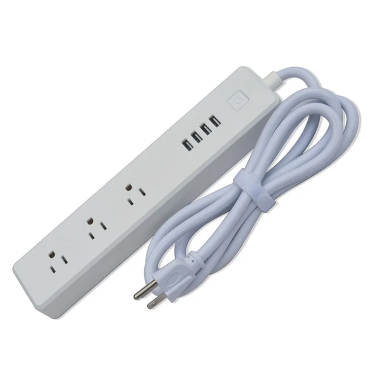 Smart Home Power Electrical Socket 3 Ports 4 USB Outlet Plug WiFi APP Wireless Remote Control for Android iOS Smartphone - US Plug