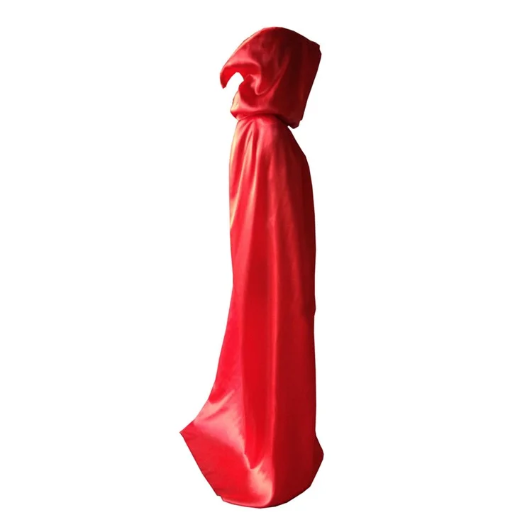 Adult Sorcerer Hooded Cloak Costume Prop for Halloween (S Size) - Red
