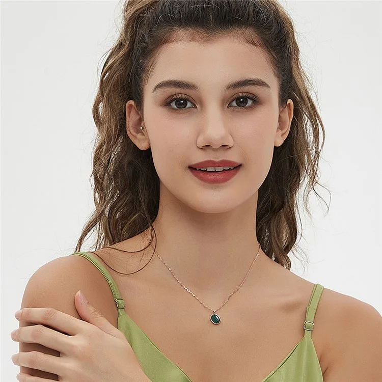YISIXICI XL13140028 Malachite Pendant Necklace Neck Jewelry Birthday Gift - Green