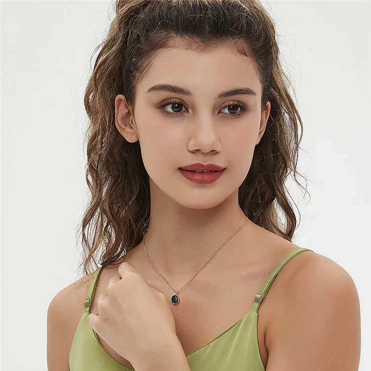 YISIXICI XL13140028 Malachite Pendant Necklace Neck Jewelry Birthday Gift - Green