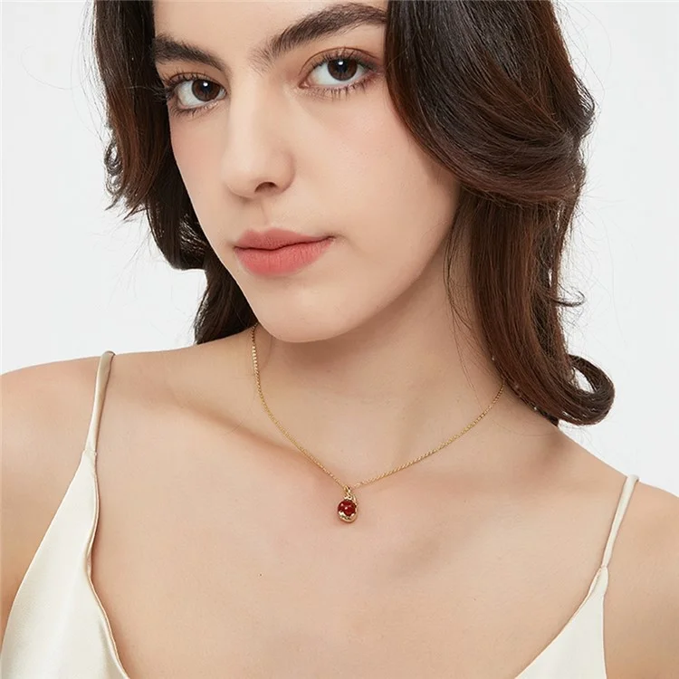 YISIXICI XL13140056 Lucky Halskette Chinesischer Drache Umarmung Perle Hals Schmuck Geschenk für Frauen - Nephrit / Silber