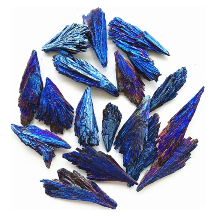 10pcs / Pacote de Penas de Penas de Pavão Negra Natural Turmalina Com Pendente de Turmalina Colorida Eletroplatada, 3cm 5-10g