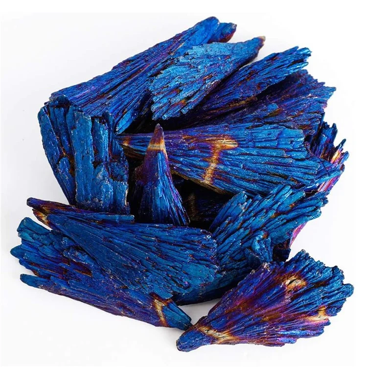 10pcs / Pacote de Penas de Penas de Pavão Negra Natural Turmalina Com Pendente de Turmalina Colorida Eletroplatada, 3cm 5-10g