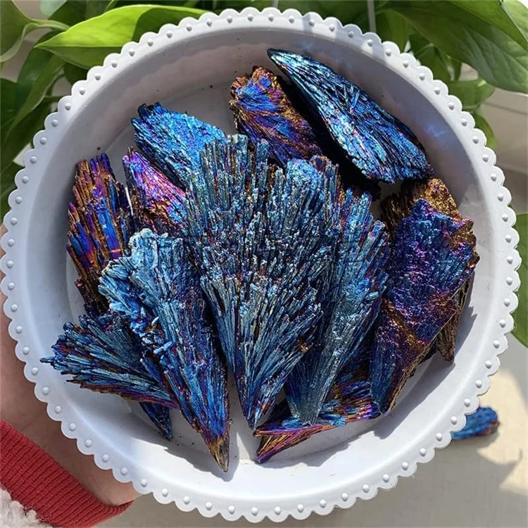 10pcs / Pacote de Penas de Penas de Pavão Negra Natural Turmalina Com Pendente de Turmalina Colorida Eletroplatada, 3cm 5-10g