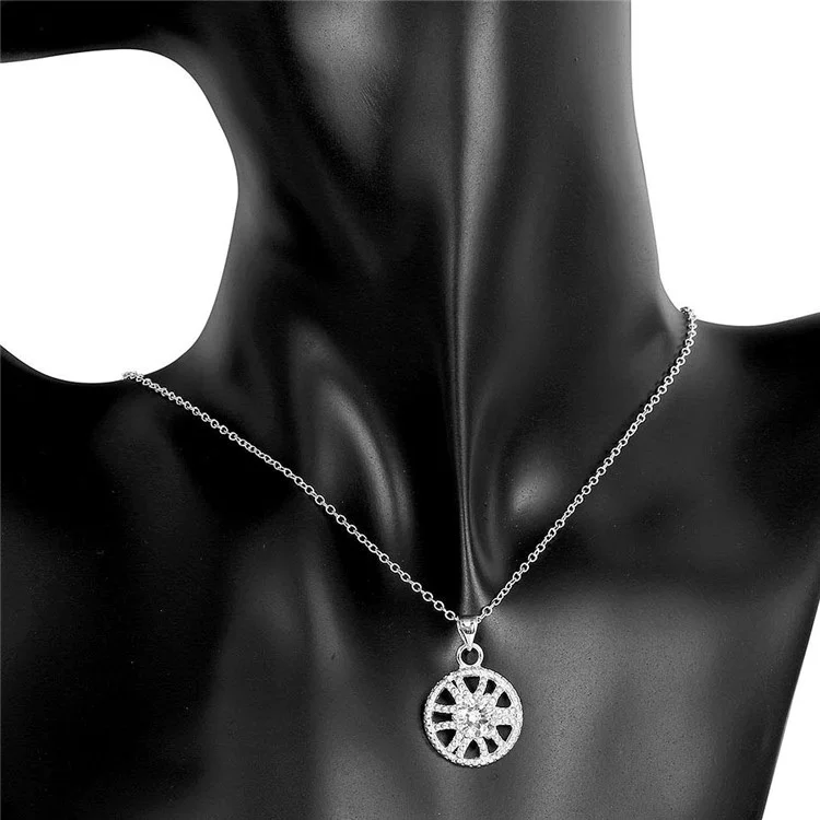 Fashion Hollow Lemon Slice Zirconia Pendant Female Necklace Chain