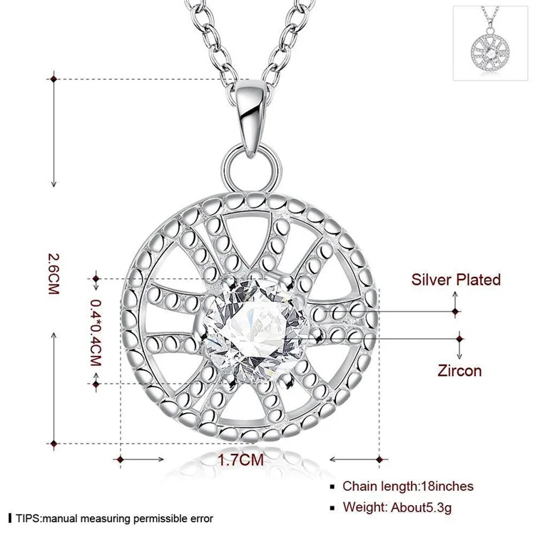 Fashion Hollow Lemon Slice Zirconia Pendant Female Necklace Chain