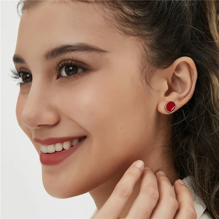 YISIXICI ED13140012 1 пара серег из агата для женщин, декор для ушей, подарок на день рождения - красный