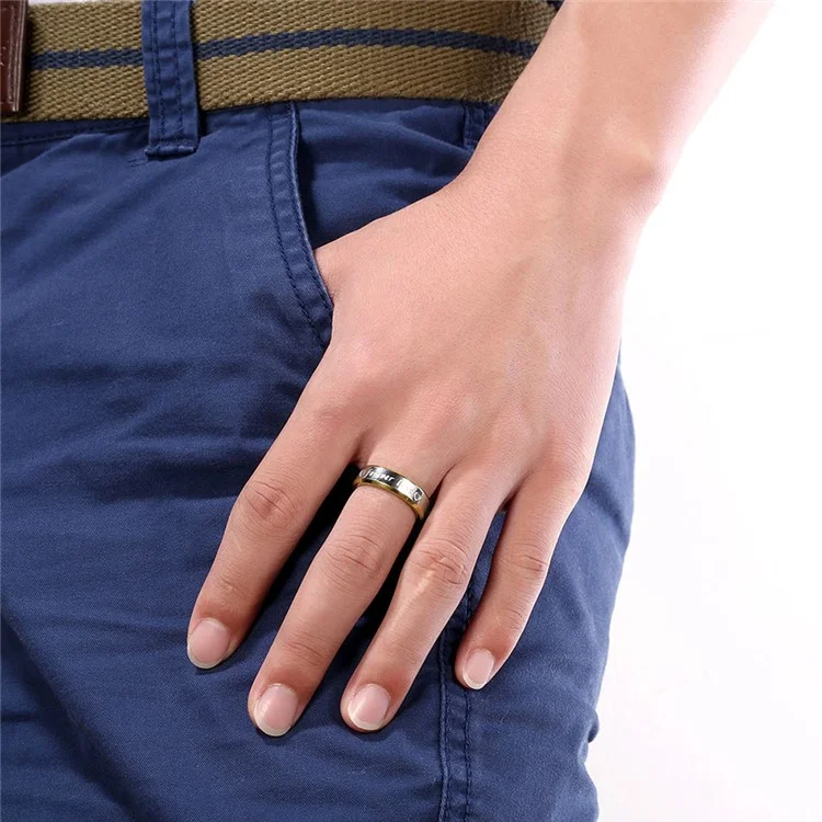 Forever Love Two-color Classical Men Steel Ring - Size: 6