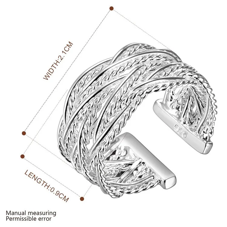 Woven Pattern Classical Adjustable Copper Ring