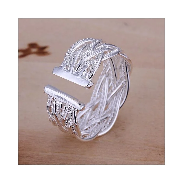 Woven Pattern Classical Adjustable Copper Ring
