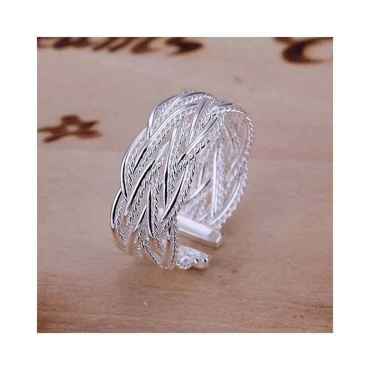 Woven Pattern Classical Adjustable Copper Ring