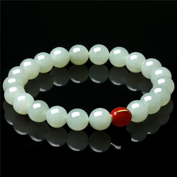 YISIXICI ZL13140002 Pulsera de jade Joya natural de cuentas para la muñeca Regalo de cumpleaños - M