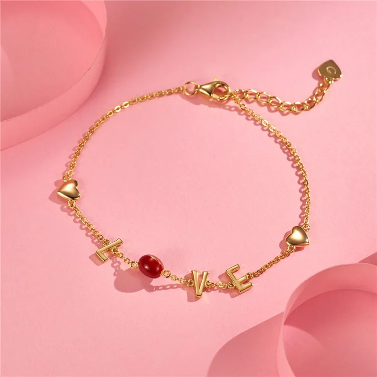 YISIXICI SL13140004 ONLY LOVE Pulsera para Mujer de Plata de Ley 925 Brazalete de Joyería
