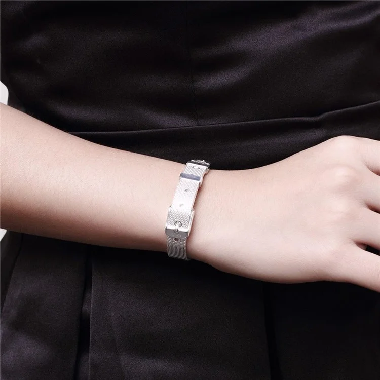 10mm WatchBand Style Silver Plated Mesh Bracelet Chain