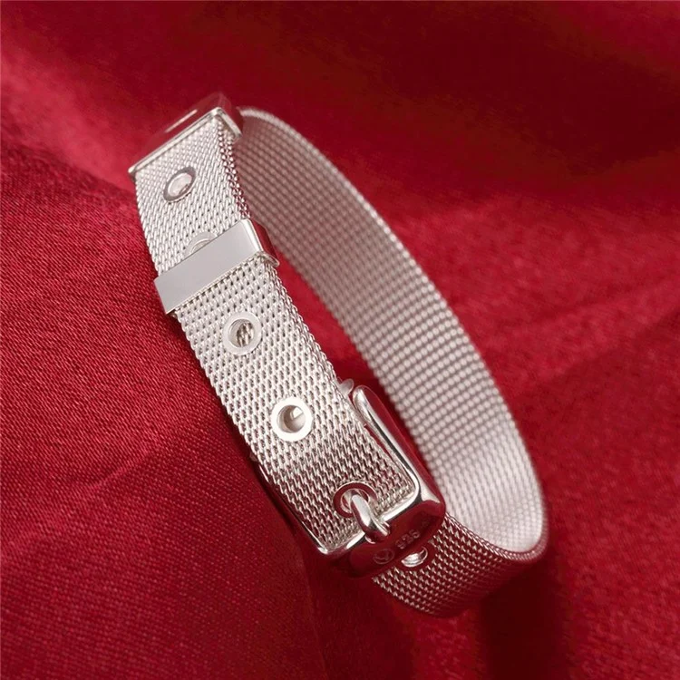 10mm WatchBand Style Silver Plated Mesh Bracelet Chain