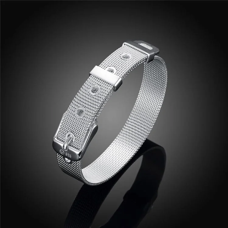 10mm WatchBand Style Silver Plated Mesh Bracelet Chain