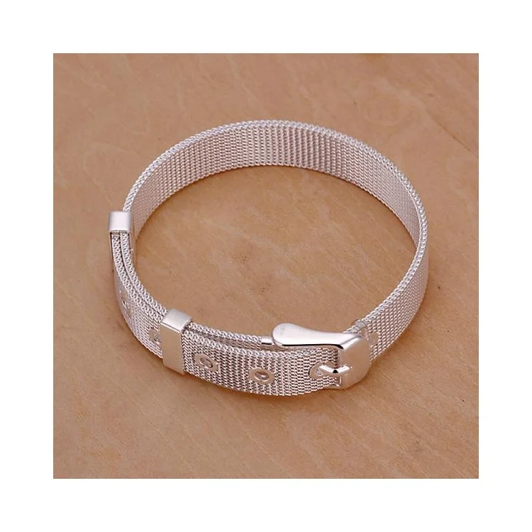 10mm WatchBand Style Silver Plated Mesh Bracelet Chain