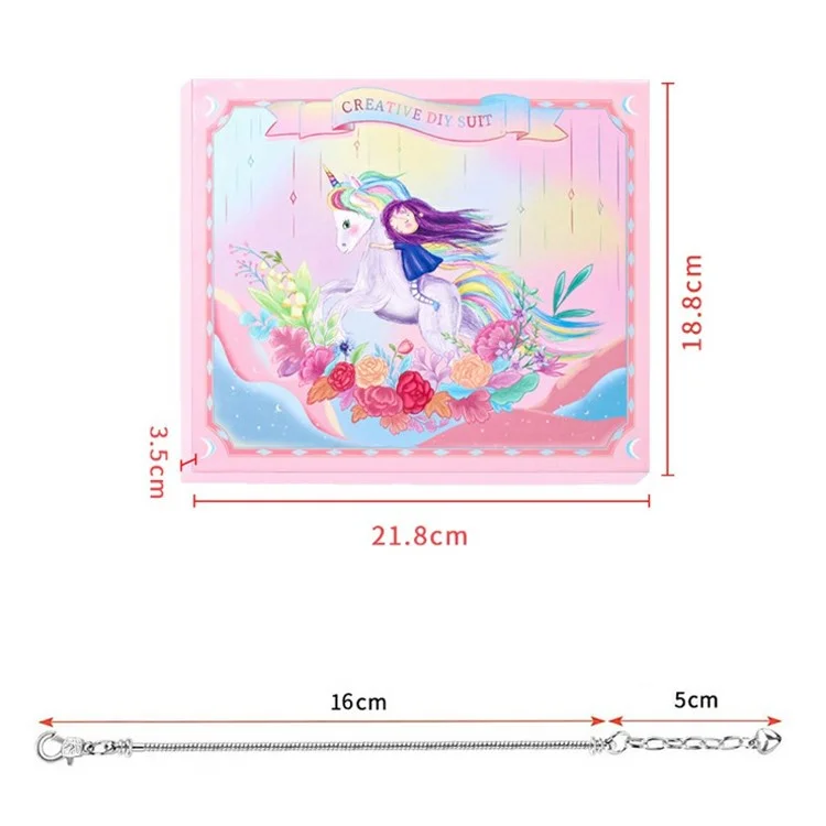 Kit de Confecção de Pulseiras para Crianças com 164 Peças - Acessórios de Jóias DIY para Meninas com Caixa - Colorido A