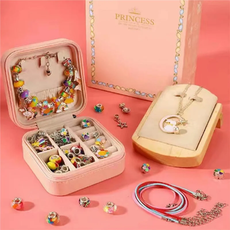 Conjunto de Presente para Fazer Pulseiras / Colares com Contas de DIY com 66 Peças - Verde