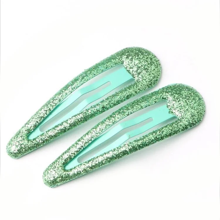 BBJ 100Pcs/Set Glitter Snap Hair Clips Non-slip Cute Hair Clip Metal Barrettes Kawaii Hair Accessories for Girls Toddlers - Green