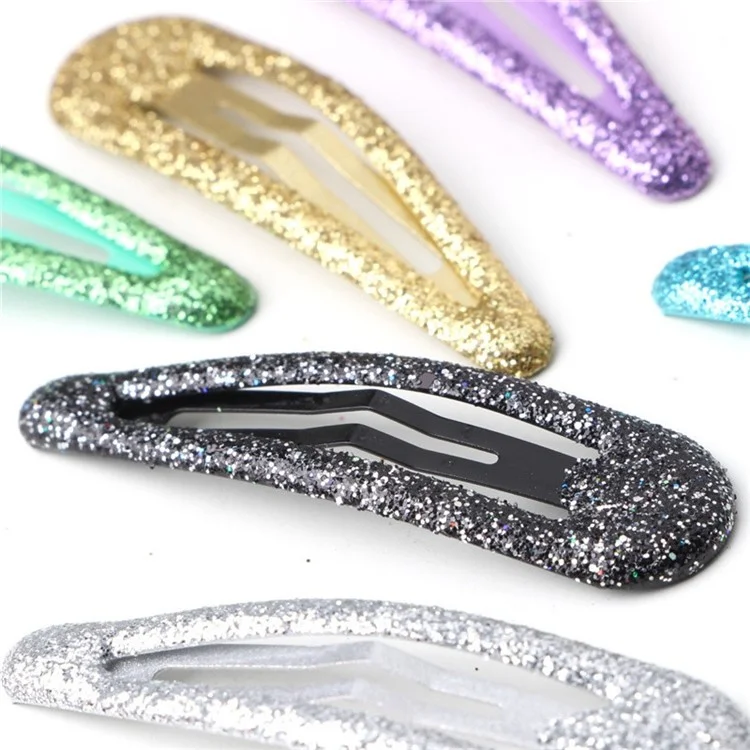 BBJ 100Pcs/Set Glitter Snap Hair Clips Non-slip Cute Hair Clip Metal Barrettes Kawaii Hair Accessories for Girls Toddlers - Green