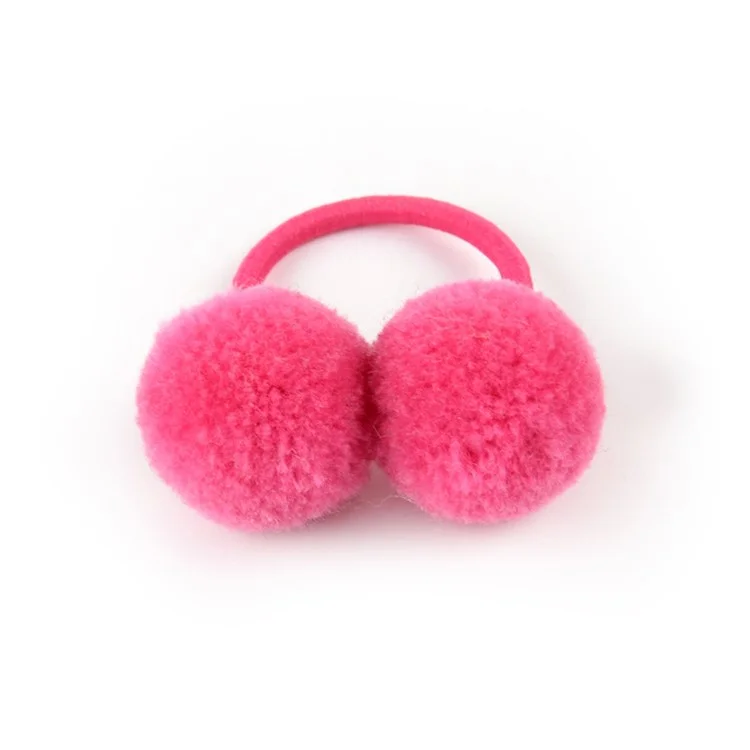 Bébé Boule Moelleuse Conçoite Cheveux Cheveux Coton Enfants 14 Couleurs Filles Cheveux Élastiques Bandeau Multicolore Bande De Cheval Élastique - 1 Paquet