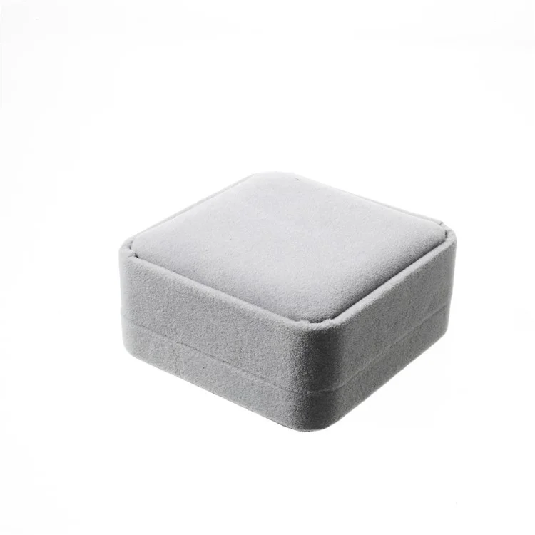 Fashion Velvet Bracelets Bangles Pendant Jewelry Gift Box Holder, Outer Size: 9 x 9 x 4cm - Grey