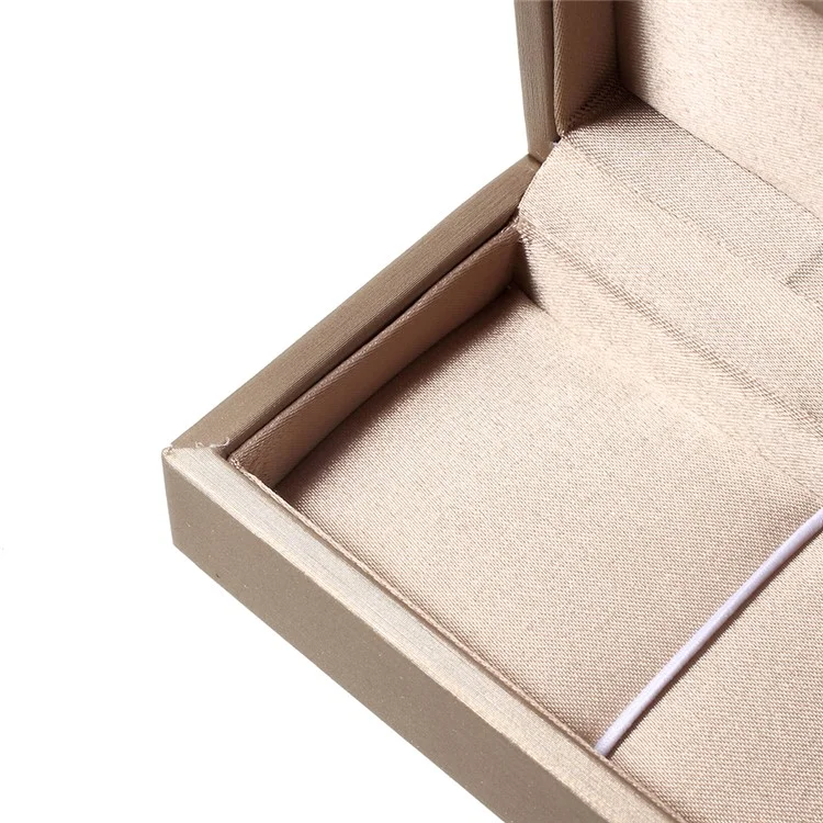 High-grade PU Leather  Necklace Anklet Bracelet Earrings Jewelry Display Case Gift Box, Size: 22 x 5.5 x 3.2 cm - Gold