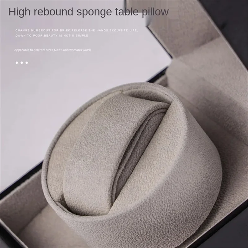 W125 Automatic Single Watch Electric Rotating Box Watch Leather Display Box - Ostrich Texture Inner White W125D / UK Plug