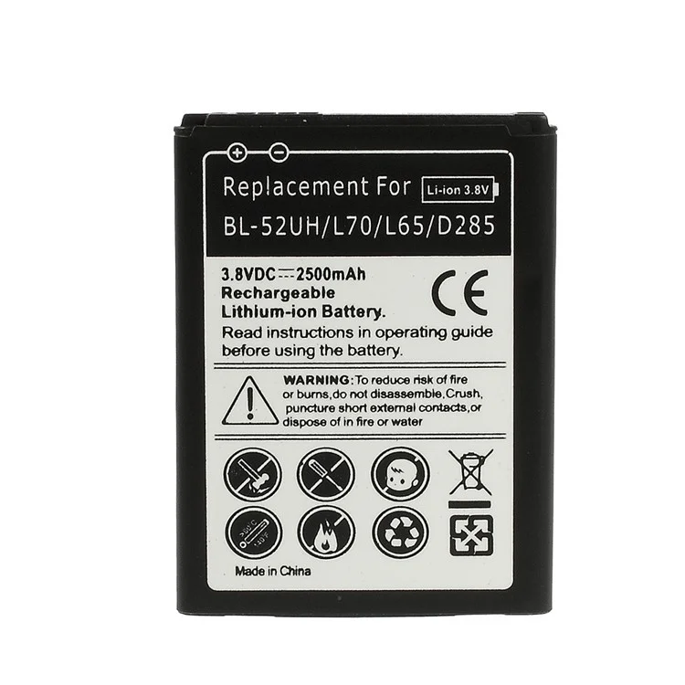 2500mAh BL-52UH Battery Replacement for LG Optimus L70 L65 D320 D285