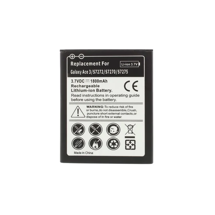 1500mAh 3.7V Li-ion Battery Replacement for Samsung Galaxy Ace 3 S7270 S7272