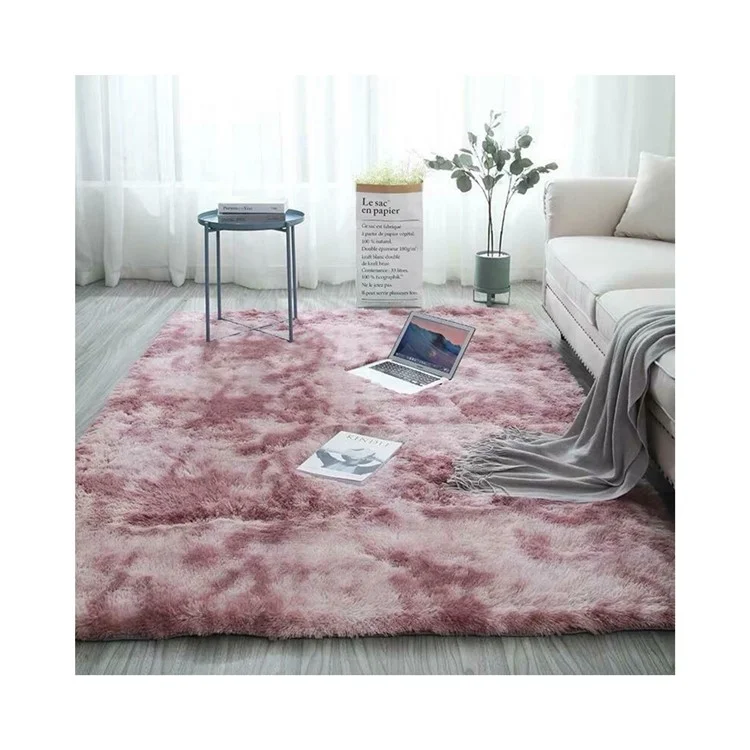 Home Indoor Floor Tie Dyed Carpet - Wine Red//40*60cm