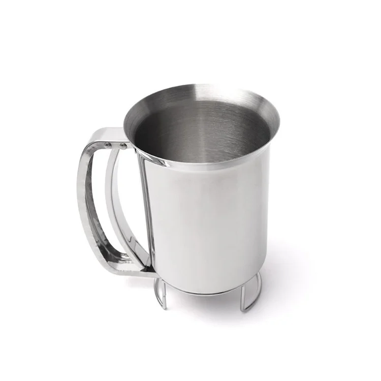 Distributore di pastella in acciaio inossidabile portatile da 900 ml Imbuto per pastella per cupcake Separatore di pastella (No FDA) - Argento