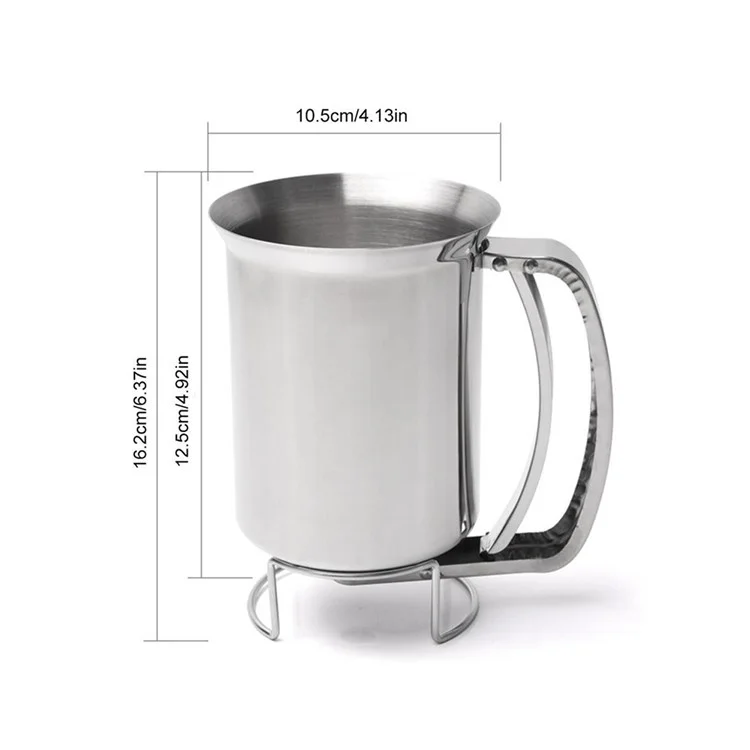 Distributore di pastella in acciaio inossidabile portatile da 900 ml Imbuto per pastella per cupcake Separatore di pastella (No FDA) - Argento