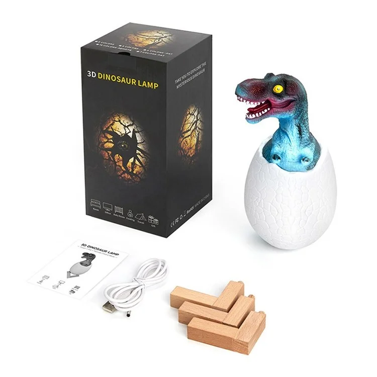 3D Dinosaur Egg Lamp Night Light Stand Remote Pat Touch Control Pet Toy - Tyrannosaurus