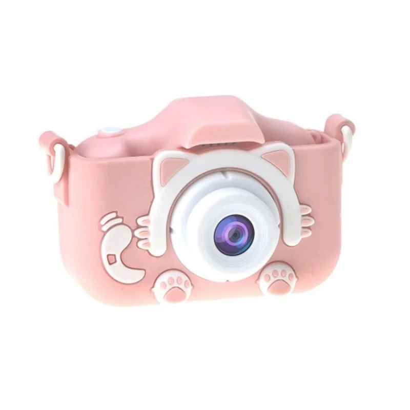 X8 1080P Video Photography 2.0" HD Screen Mini Digital Camera Kids Toy - Pink/Cat