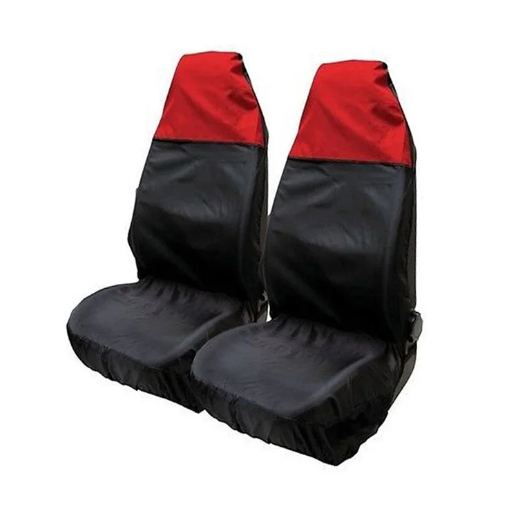 2Pcs Universal Car Seat Cover Oil-Proof Repairing Seat Cushion Cover - Black / Red