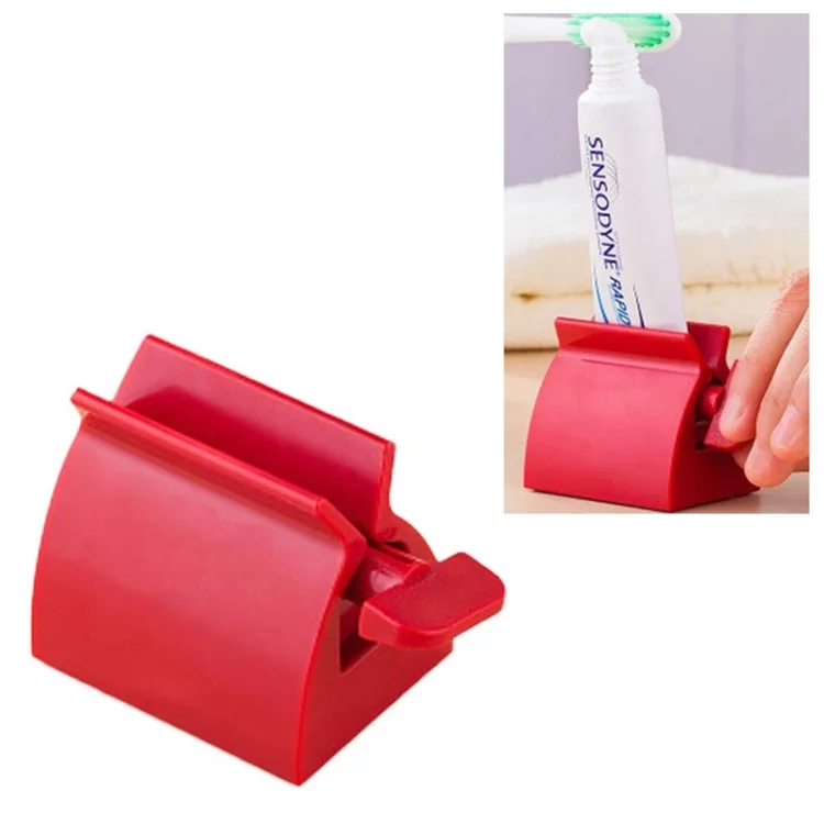 Pasta De Dientes Squeejer Portátil Limpiador Facial Squeeze Dispensador - Rojo