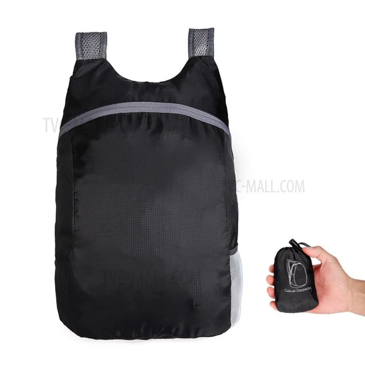 Sac de voyage ultra-léger, pliable, sac à dos portable pour l'extérieur, unisexe - Noir