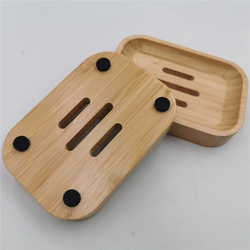 Portable Handmade Wood Bamboo Soap Dish Box Case Bathroom Storage Box