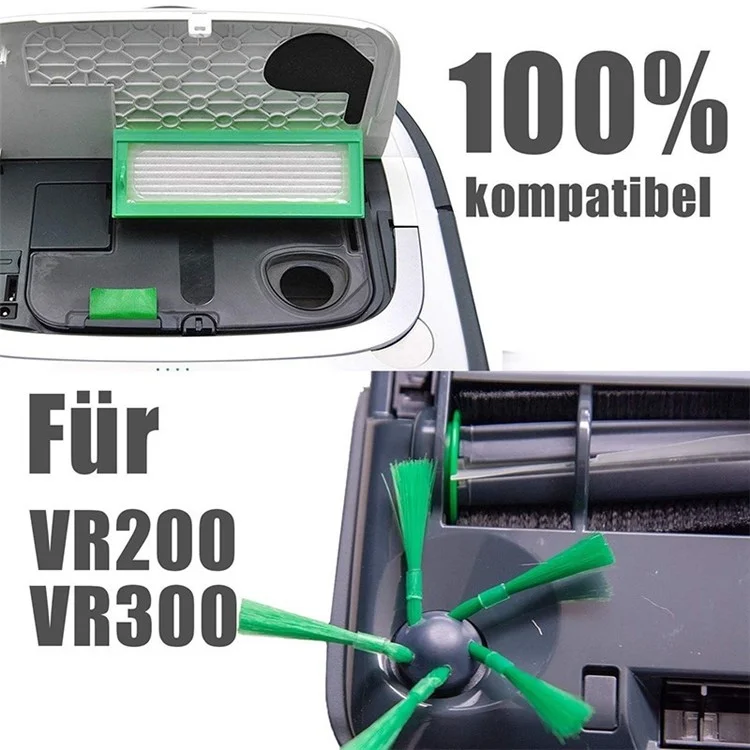 2PCS / Set Side Brushes Maintenance Kit For Vorwerk Kobold VR-200 And VR-300 Robot Vacuum Cleaners
