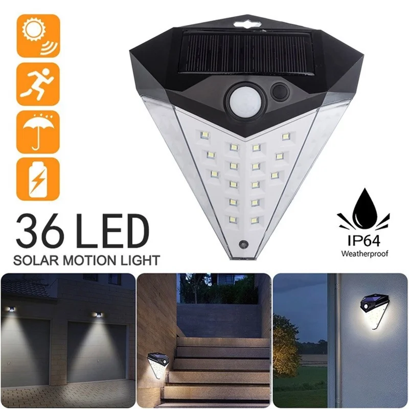 Waterproof Solar Power Light 36 - LED Human Body Induction Lamp Landscape Garden Wall Lamp